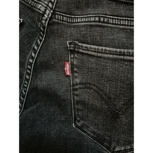 GUC Levis Premium Curvy Straight Womens 26 Big E Jeans Black Raw Hem Mid Rise